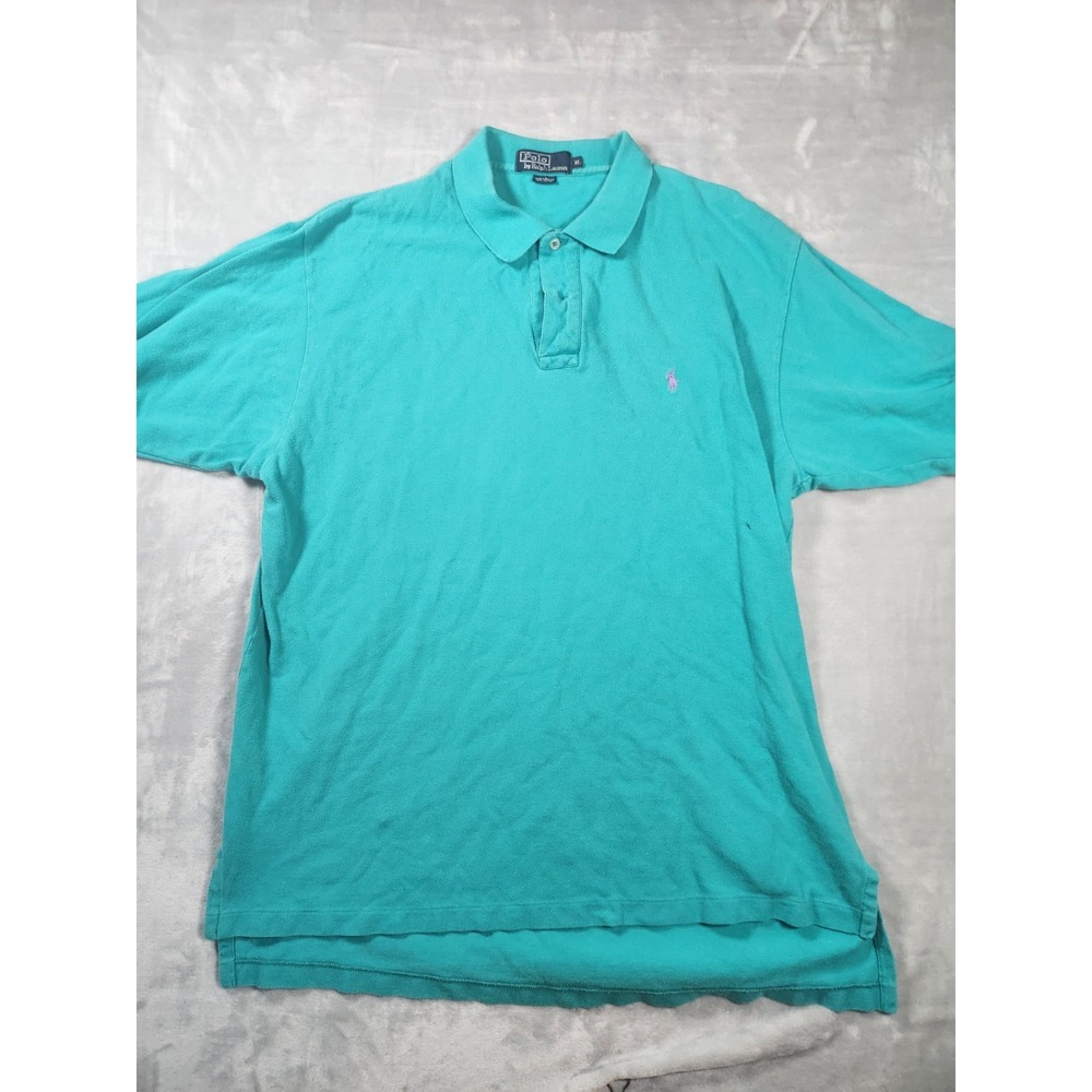 Polo Ralph Lauren Men's XL Polo Shirt‎ Short Sleeve Turquiose Green 100% Cotton